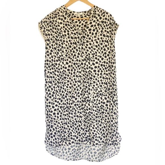 Madewell Morningside Shift Dress Leopard Sketch Size M Animal Print Short Sleeve - Picture 3 of 14